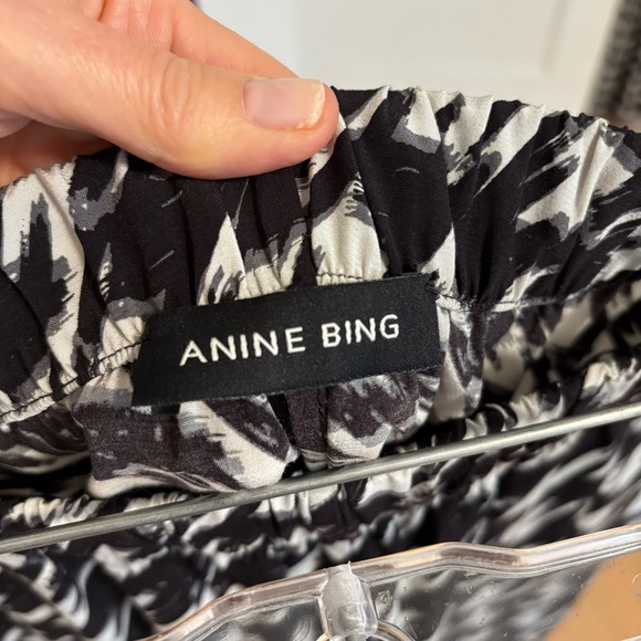 Anine Bing Aiden Mid-rise Wide Leg Trousers Houndstooth - Picture 5 of 7